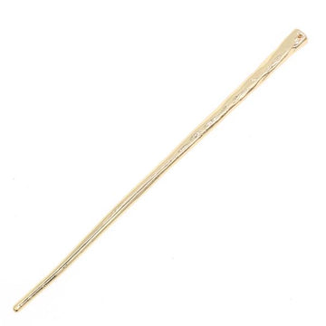 Simple Silver Finish Metal Hair Stick with Uneven Surface